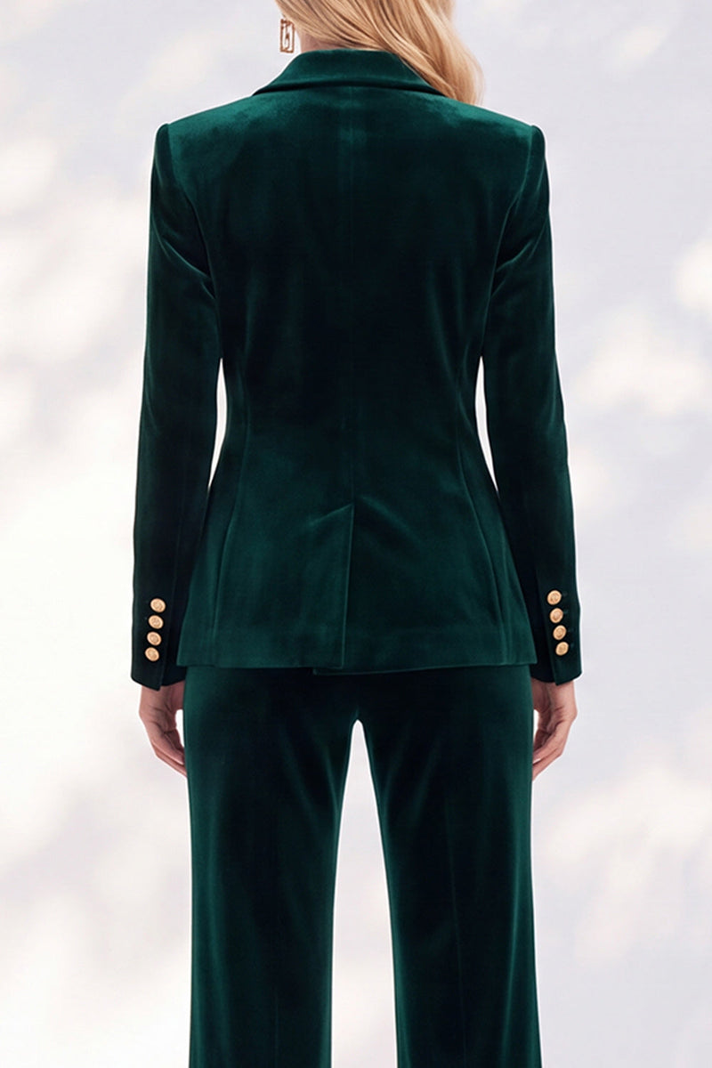 Load image into Gallery viewer, Burgundy Velvet Peak Lapel 2 Piece Slim Fit Ruffled Work Suits
