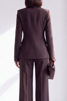 Load image into Gallery viewer, Coffee Peak Lapel 2 Piece Slim Fit Double Breasted Work Suits with Pockets