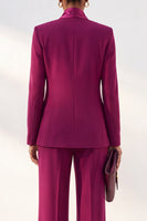 Load image into Gallery viewer, Purple Red Shawl Lapel 2 Piece Work Suits with Neck Scarf