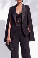 Load image into Gallery viewer, Black Slim Fit Peak Lapel 2 Piece One Button Work Suits with Pocket