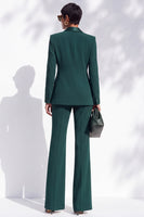 Load image into Gallery viewer, Dark Green Peak Lapel Slim Fit One Button 2 Piece Work Suits with Pocket