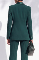 Load image into Gallery viewer, Dark Green Peak Lapel Slim Fit One Button 2 Piece Work Suits with Pocket
