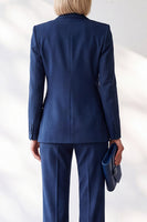 Load image into Gallery viewer, Dark Blue Slim Fit 2 Piece One Button Peak Lapel Work Suits