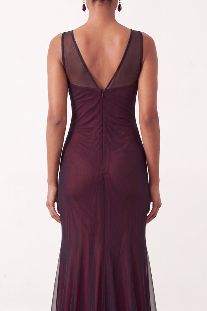 Load image into Gallery viewer, Black Red V-Neck Mermaid  Long Formal Dress