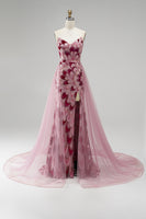 Load image into Gallery viewer, Sparkly Pink Mermaid Beaded Long Prom Dress with Detachable Cape
