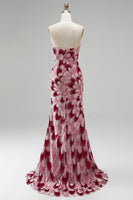 Load image into Gallery viewer, Sparkly Pink Mermaid Beaded Long Prom Dress with Detachable Cape
