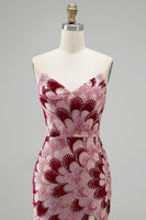 Load image into Gallery viewer, Sparkly Pink Mermaid Beaded Long Prom Dress with Detachable Cape