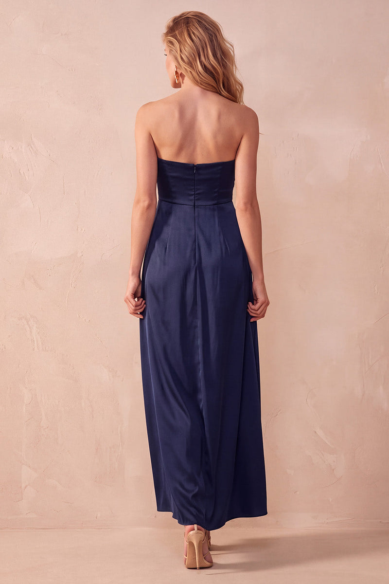 Load image into Gallery viewer, Olive A-Line Sweetheart Ruched Long Wedding Guest Dress