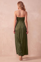 Load image into Gallery viewer, Olive A-Line Sweetheart Ruched Long Wedding Guest Dress