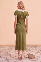 Load image into Gallery viewer, Blush Bodycon V-Neck Flutter Sleeves Long Wedding Guest Dress with Lace