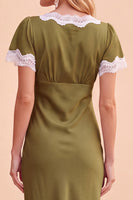 Load image into Gallery viewer, Blush Bodycon V-Neck Flutter Sleeves Long Wedding Guest Dress with Lace