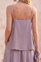 Load image into Gallery viewer, Fog Ruffled A Line Satin Spaghetti Straps Long Wedding Guest Dress with Pockets