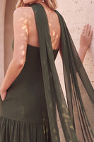 Load image into Gallery viewer, Beaded Olive A Line Sweetheart Long Formal Dress with Pockets