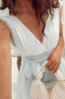 Load image into Gallery viewer, A-Line Light Blue Tulle Tiered Short Homecoming Dress