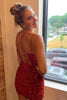 Load image into Gallery viewer, Royal Blue V-Neck Sequined Homecoming Dress with Criss Cross Back