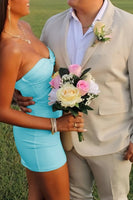 Load image into Gallery viewer, Lilac Bodycon Sweetheart Short Prom Dress with Keyhole