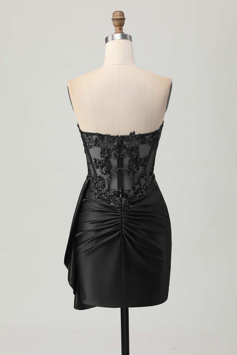 Load image into Gallery viewer, Sparkly Dark Green Sweetheart Short Corset Homecoming Dress
