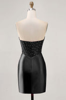 Load image into Gallery viewer, Sparkly Fuchsia Strapless Short Tight Corset Satin Homecoming Dress