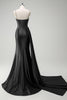 Load image into Gallery viewer, Sparkly Dark Green Sequined Corset Long Satin Prom Dress