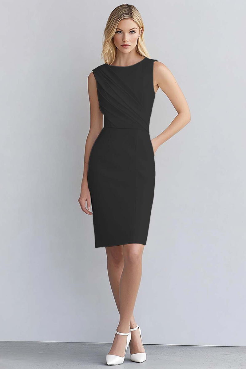 Load image into Gallery viewer, Ivory Bodycon Sleeveless Ruched Short Work Dress