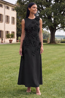 Load image into Gallery viewer, Hot Pink Round Neck A Line Floral Maxi Formal Dress