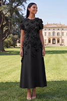 Load image into Gallery viewer, Butter Yellow Round Neck A Line Floral Maxi Formal Dress with Sleeves