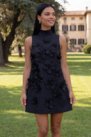 Load image into Gallery viewer, Lilac High Neck A Line Short Floral Homecoming Dress