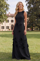 Load image into Gallery viewer, Hot Pink A Line Boat Neck Floral Maxi Formal Dress
