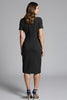 Load image into Gallery viewer, Royal Blue Bateau Neck Bodycon Ruched Midi Satin Work Dress