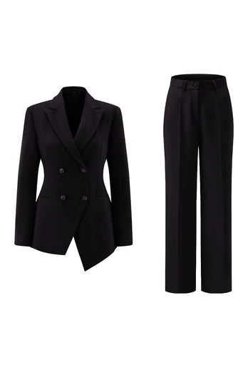 2 Piece Fuchsia Peak Lapel Double Breasted Women Prom Suits