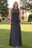 Load image into Gallery viewer, Yellow Boat Neck Floral A Line Long Formal Dress