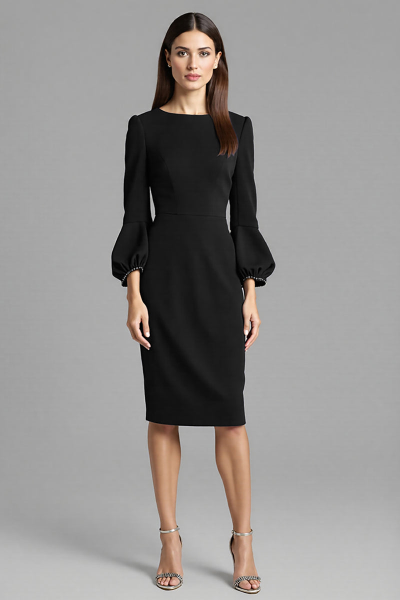Load image into Gallery viewer, Royal Blue Satin Bodycon Bateau Neck Midi Work Dress
