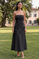 Load image into Gallery viewer, Yellow Strapless A Line Floral Maxi Formal Dress