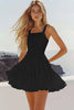 Load image into Gallery viewer, White Square Neck Pleated Mini Graduation Dress