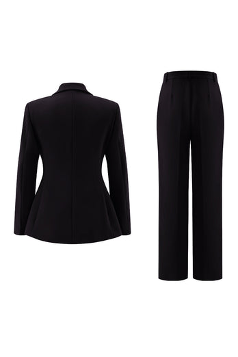 2 Piece Fuchsia Peak Lapel Double Breasted Women Prom Suits