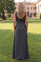 Load image into Gallery viewer, Yellow Boat Neck Floral A Line Long Formal Dress