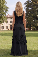 Load image into Gallery viewer, Hot Pink A Line Boat Neck Floral Maxi Formal Dress