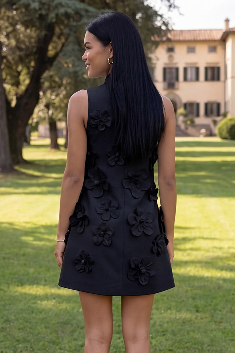 Load image into Gallery viewer, Lilac High Neck A Line Short Floral Homecoming Dress