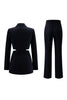 Load image into Gallery viewer, 2 Piece Grey Blue Cut Out Notched Lapel Women Prom Suits