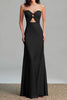 Load image into Gallery viewer, Pink Satin Sheath Ruched Strapless Long Formal Dress with Keyhole