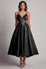 Load image into Gallery viewer, Red Spaghetti Straps Asymmetrical Tea Length Long Formal Dress