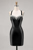 Load image into Gallery viewer, Sparkly Dark Green Satin Corset Tight Short Homecoming Dress with Beading