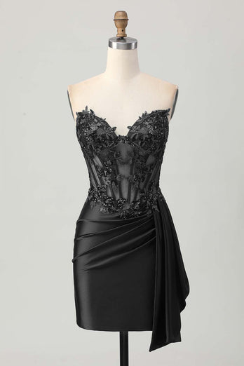 Sparkly Dark Green Sweetheart Short Corset Homecoming Dress