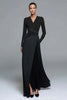 Load image into Gallery viewer, Black and White Patchwork Sheath Long Formal Dress with Sleeves