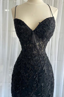 Load image into Gallery viewer, Pink Spaghetti Straps Bodycon Homecoming Dress with Appliques