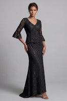 Load image into Gallery viewer, Champagne Mermaid Scoop Long Mother of the Bride Dress with Jacket