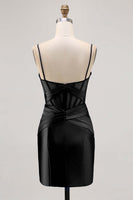 Load image into Gallery viewer, Royal Blue Satin Corset Ruched Tight Short Homecoming Dress with Slit