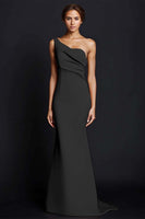 Load image into Gallery viewer, Elegant Khaki One Shouder Mermaid Ruched Long Satin Formal Dress