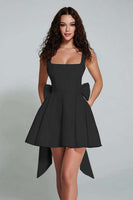 Load image into Gallery viewer, Ivory A Line Square Neck Short Homecoming Dress with Bow