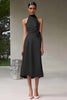 Load image into Gallery viewer, Pink Satin A Line Halter Long Formal Dress